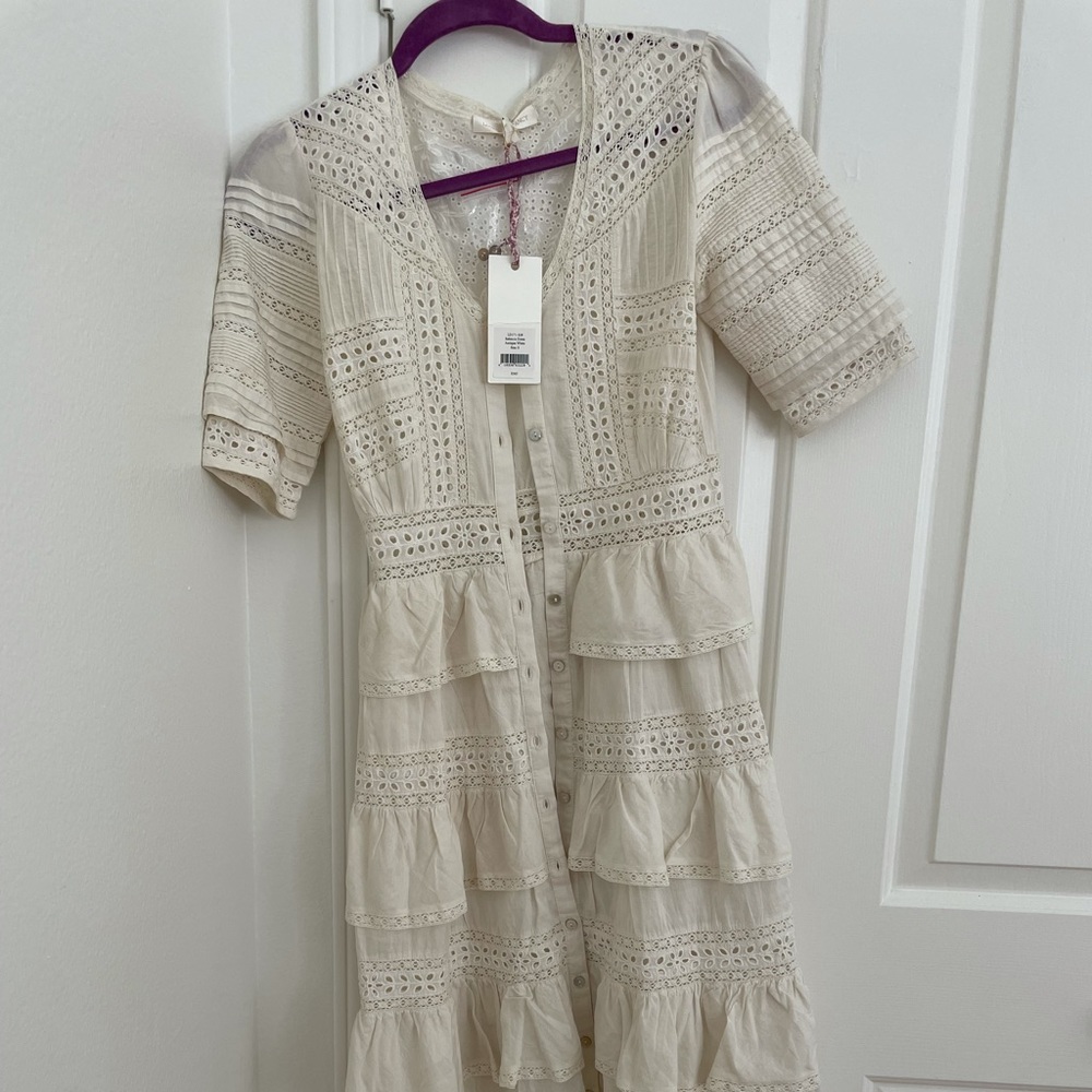 LoveShackFancy NWT MIdi Cream Dress